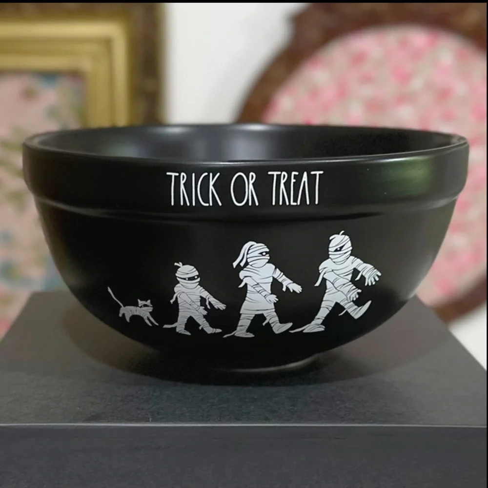Rae Dunn Trick or Treat Candy Bowl 8” - Picture 1 of 6